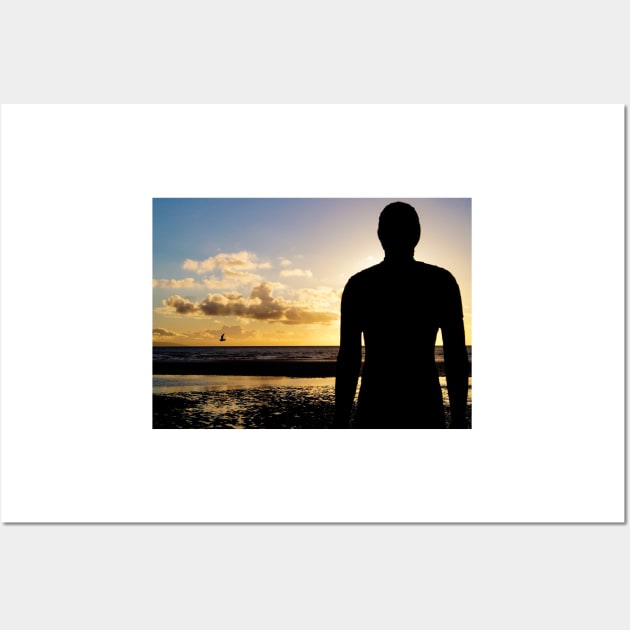 Iron Man Sunset, Another Place, Crosby Beach Wall Art by millroadgirl